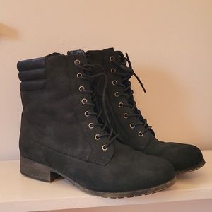 Black Lace-up Combat Boots